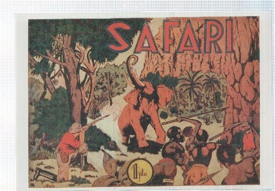 Ficha tebeo numerada 171: Safari de Editorial Iberoamericana, dibujo de A.Biosca