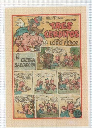 Ficha tebeo numerada 194: Los tres cerditos de editorial Bruguera