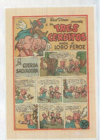 Ficha tebeo numerada 194: Los tres cerditos de editorial Bruguera