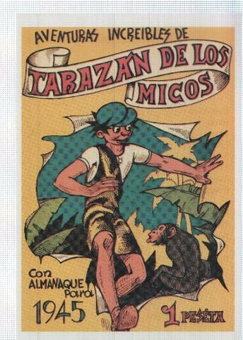 Ficha tebeo numerada 208: Tarazan de los Micos, almanaque 1945 de Editorial Valenciana