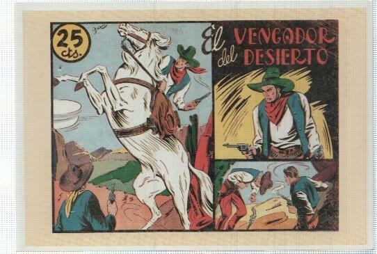 Ficha tebeo numerada 241: El vengador del desierto, dibujo de Borne