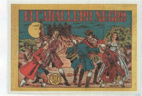 Ficha tebeo numerada 244: El caballero negro, dibujo de Boixcar