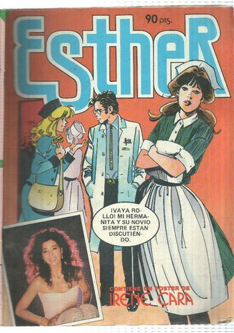 Bruguera: Esther num 71 año III - Poster: Irene Cara. Ideas de Esther: confecciona bolsas