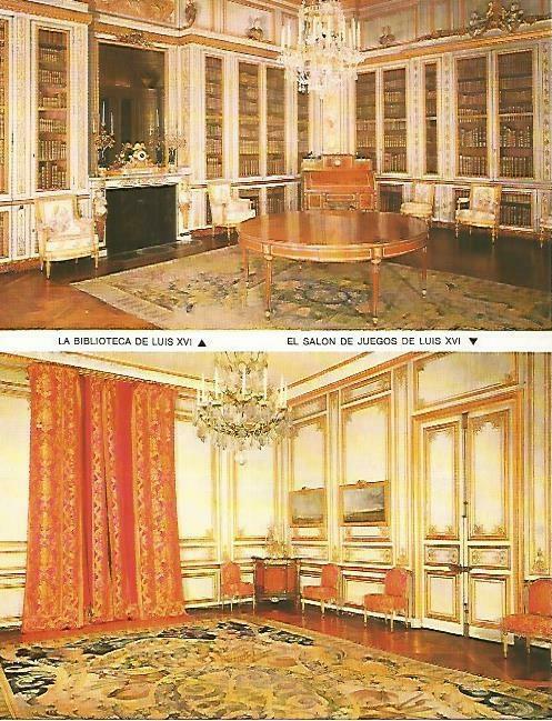LAMINA 13902: Versalles.La Biblioteca de Luis XVI y el Salon de Juegos de Luis XVI