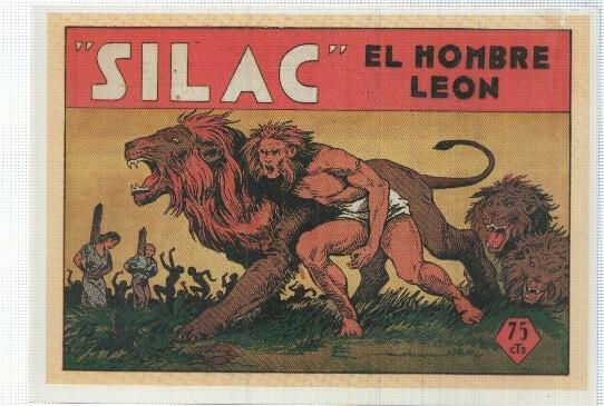 Ficha tebeo numerada 255: Silac, hombre leon, dibujo de Pertegas