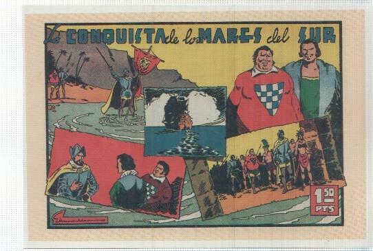 Ficha tebeo numerada 261: La conquista de los mares del sur, dibujo de Marculeta