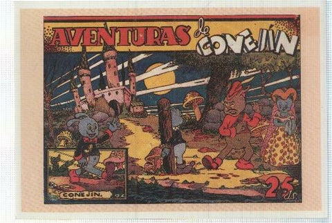 Ficha tebeo numerada 282: Aventuras de Conejin, editorial Hispano Americana, dibujo Pedro Alferez