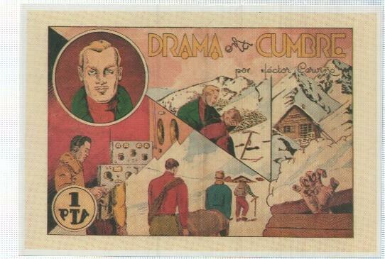 Ficha tebeo numerada 288: Drama en la cumbre, editorial Hispano Americana