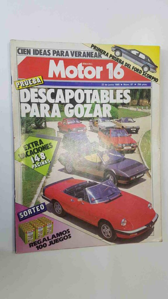 Revista: Motor 16 num 87, jun 1985. Extra Vacaciones 148 pags - Cien ideas para veranear