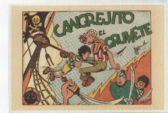 Ficha tebeo numerada 320: Cangrejito , editorial Hispano Americana, dibujo de J.R.del Villar 
