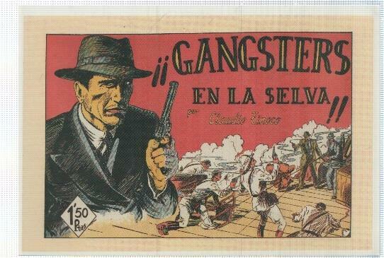 Ficha tebeo numerada 328: Gangsters en la selva, edit Valenciana, dibujo de Claudio Tinoco