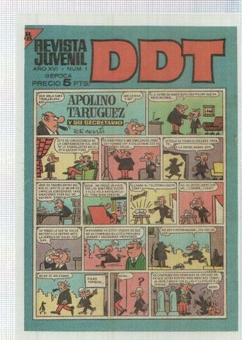 Ficha tebeo numerada 334: D.D.T tercera epoca, edit Bruguera