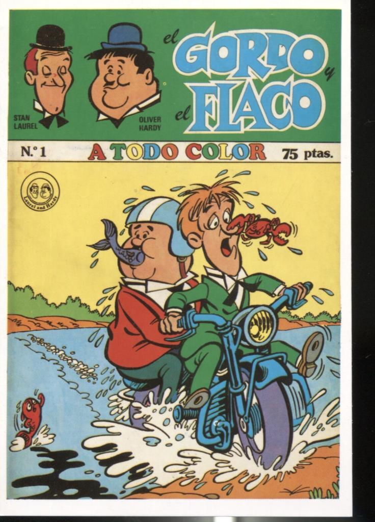 Ficha tebeo numerada 407: El Gordo y el Flaco , edit Nueva Frontera (dibujo varios)