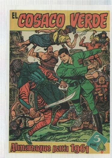 Ficha tebeo numerada 435: El Cosaco Verde almanaque 1961, edit Bruguera (dibujo Fernando Costa)