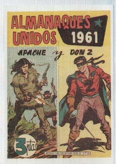 Ficha tebeo numerada 436: Apache y Don Z almanaque 1961, edit Maga (dibujo varios)