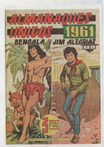 Ficha tebeo numerada 443: Bengala y Jim Alegrias almanaque 1961, edit Maga (dibujo varios)