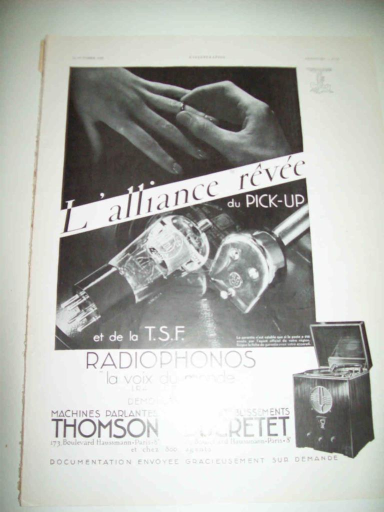 LAMINA 15160: Publicidad de Thompson-Ducretet