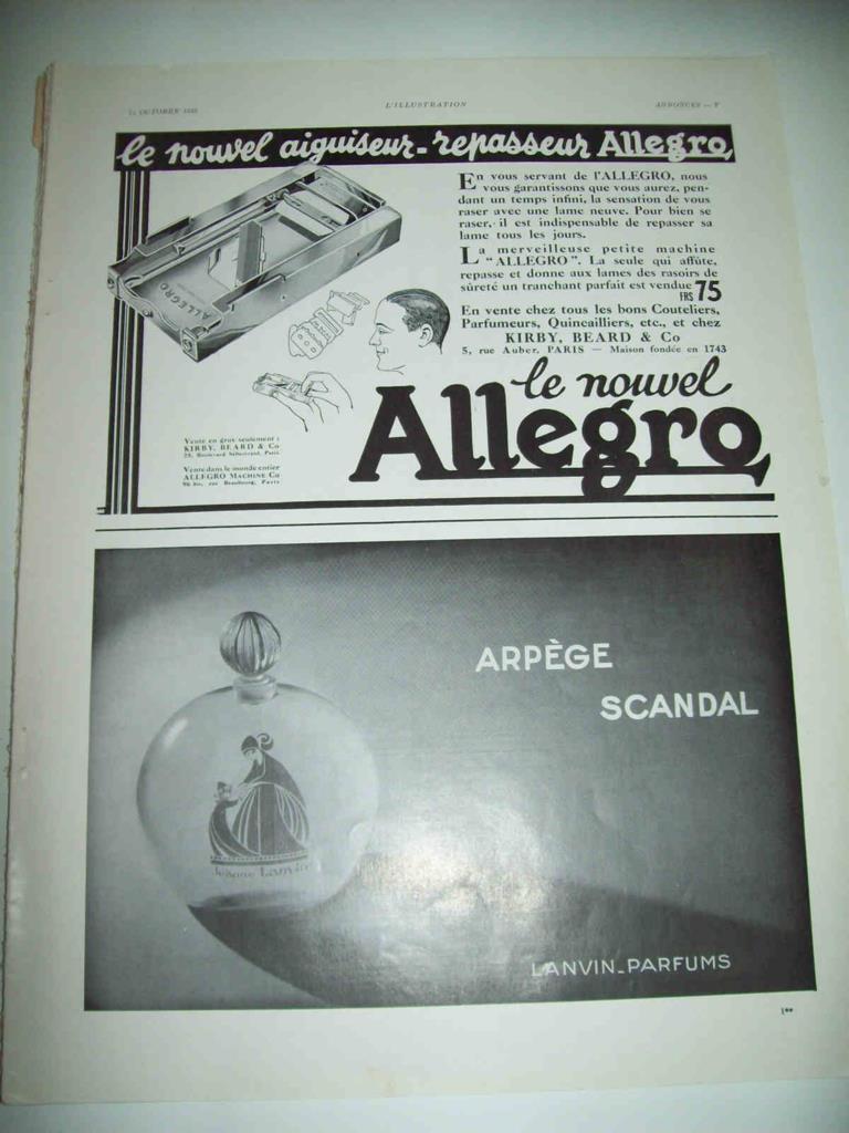 LAMINA 15154: Publicidad de Allegro y Lanvun Parfums