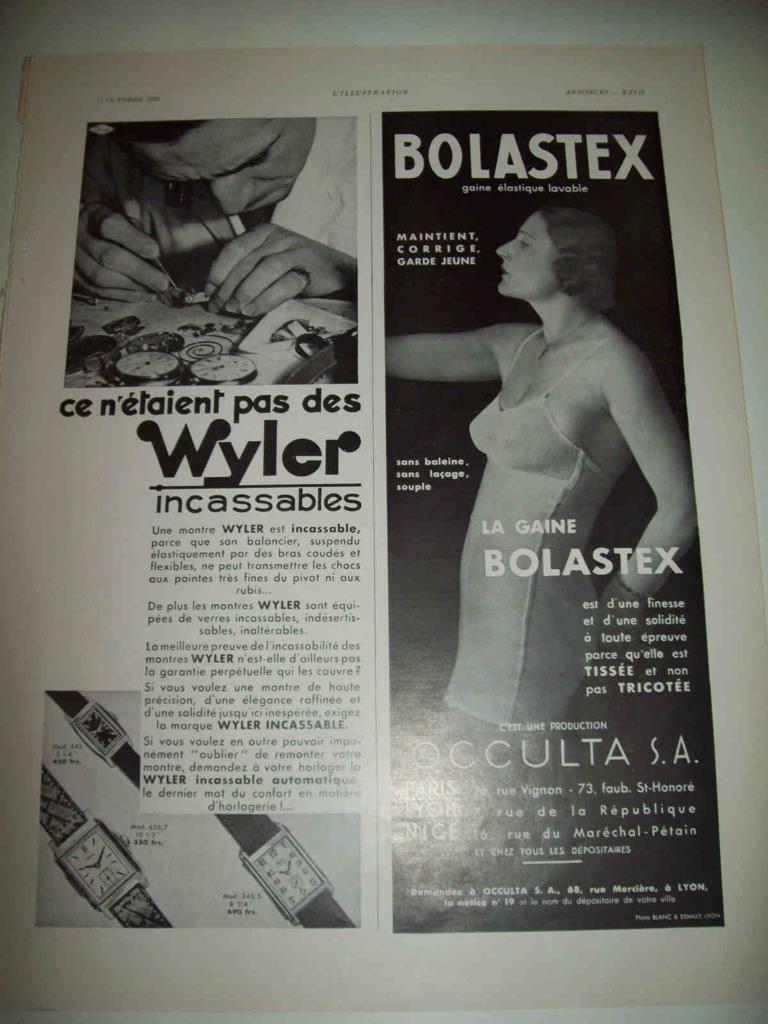 LAMINA 15181: Publicidad de Bolastex y de Wyler