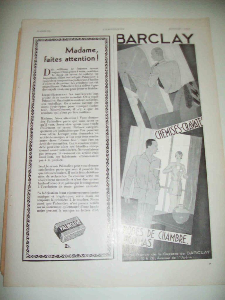 LAMINA 15112: Publicidad de Barclay y Palmolive