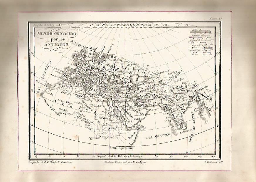 LAMINA 15210: Mapa del mundo antiguo