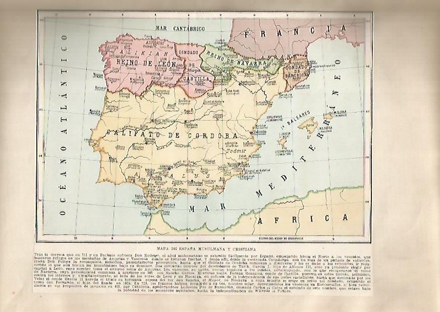 LAMINA 15211: Mapa de España musulmana y cristiana