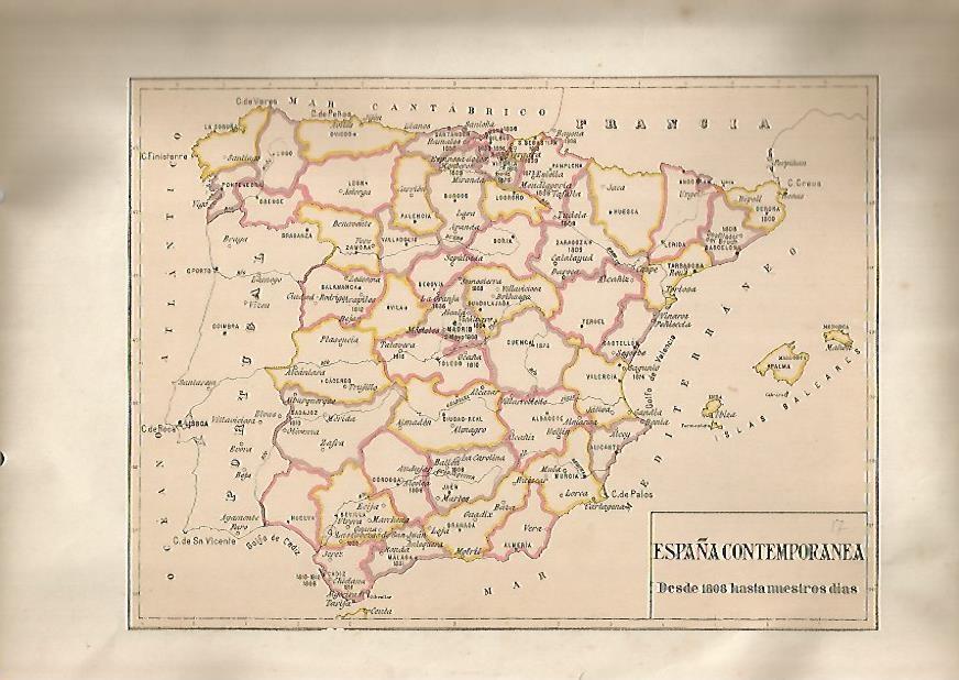 LAMINA 15214: Mapa de España en 1808