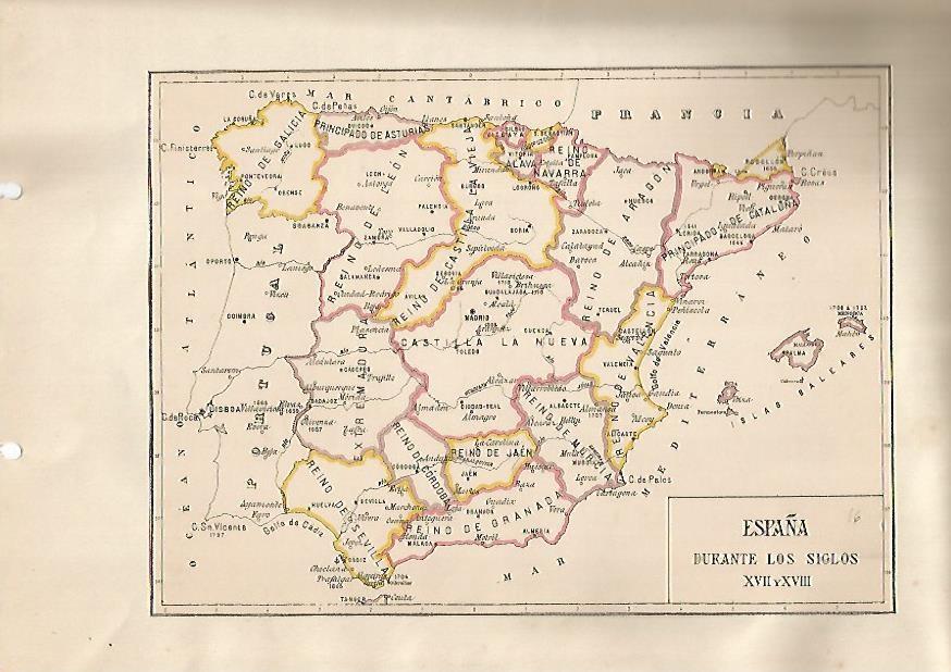 LAMINA 15213: Mapa de España en los siglos XVII y XVIII