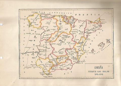 LAMINA 15213: Mapa de España en los siglos XVII y XVIII