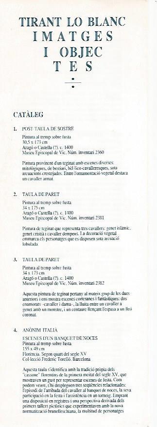 LAMINA 16057: Catalogo de Tirant lo Blanc