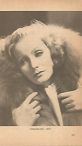 LAMINA 16013: Greta Garbo en Inspiracion, 1931