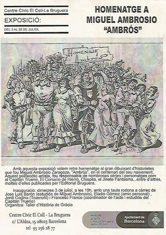 LAMINA 16099: Publicidad de la Expposicion Homenatge a Miguel Ambrosio "Ambros". Centre Civic El Coll. Barcelona