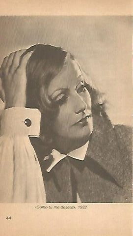 LAMINA 16018: Greta Garbo en Como tu me deseas
