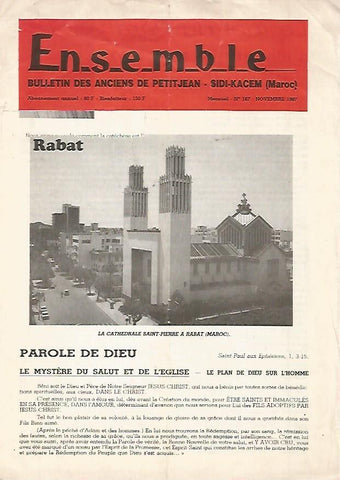 LAMINA 16100: Boletin Ensemble. Bulletin des Anciens de Petitjean. Marrueco. Numero 167. Noviembre 1987