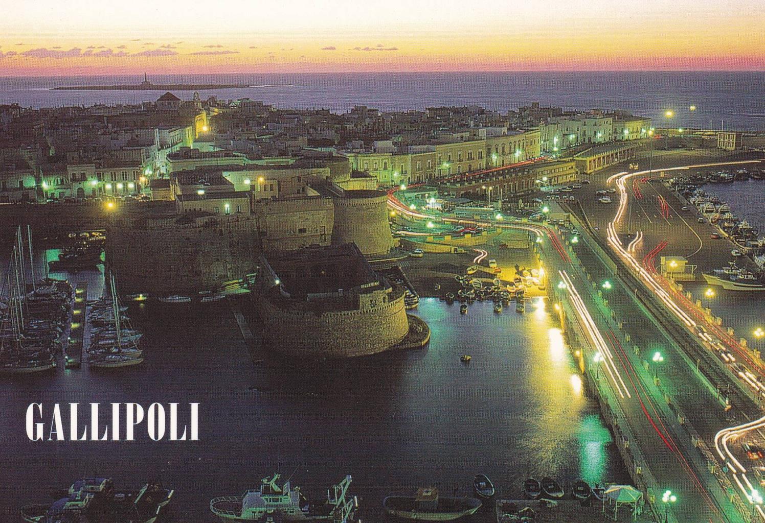 POSTAL B13119: GALLIPOLLI: VISTA NOCTURNA