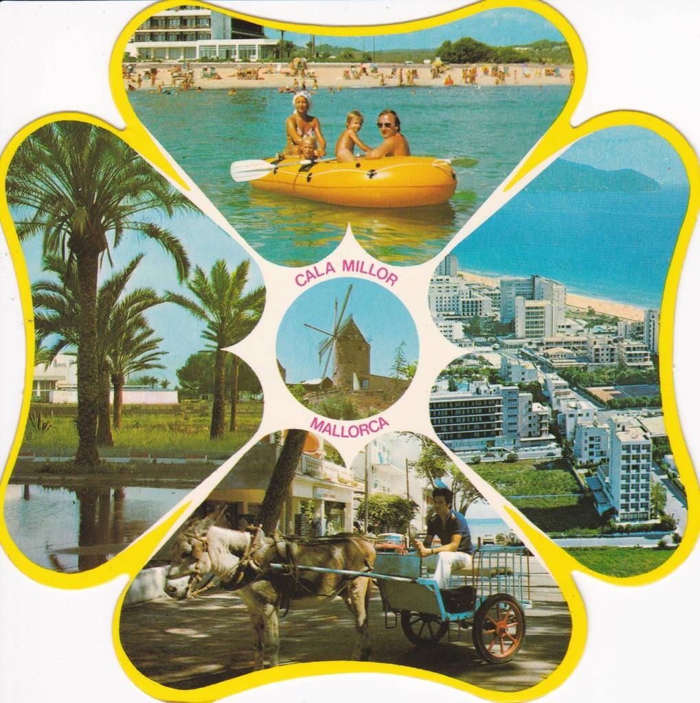 POSTAL B13165: POSTAL EN FORMA DE FLOR. CALA MILLOR. MALLORCA: DIVERSOS ASPECTOS