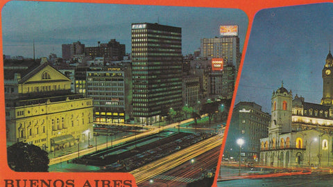 POSTAL B13200: BUENOS AIRES. VISTA NOCTURNA. Dimensiones 16,5x11,5 cm