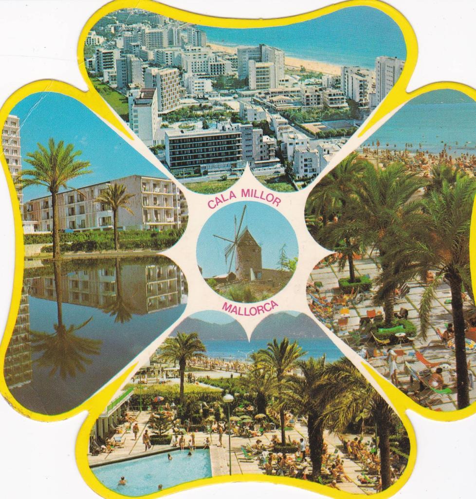POSTAL B13173: POSTAL EN FORMA DE FLOR. CALA MILLOR. MALLORCA: DIVERSOS ASPECTOS