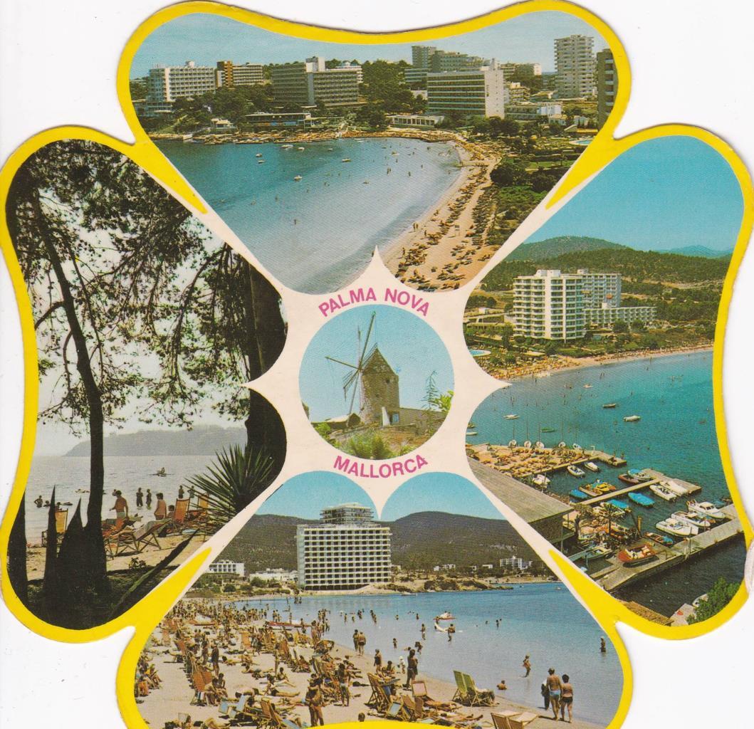 POSTAL B13170: POSTAL EN FORMA DE FLOR. CALA MILLOR. MALLORCA: DIVERSOS ASPECTOS