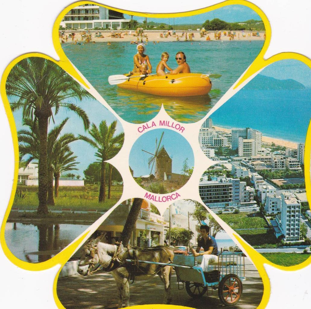 POSTAL B13168: POSTAL EN FORMA DE FLOR. CALA MILLOR. MALLORCA: DIVERSOS ASPECTOS