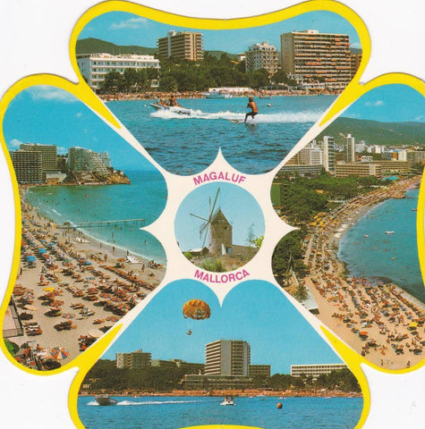 POSTAL B13166: POSTAL EN FORMA DE FLOR. CALA MILLOR. MALLORCA: DIVERSOS ASPECTOS