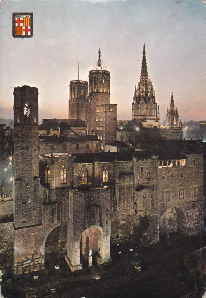 POSTAL B13237: BARCELONA. BARRIO GOTICO. VISTA CATEDRAL ATARDECER