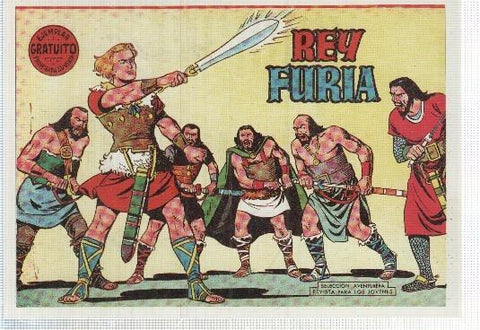Ficha tebeo numerada 490: Rey Furia, edit Valenciana (dibujo Jose Grau)