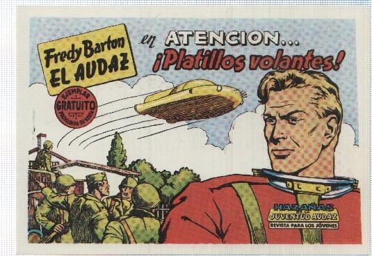 Ficha tebeo numerada 492: Fredy Barton el audaz, edit Valenciana (dibujo F.Cabedo)