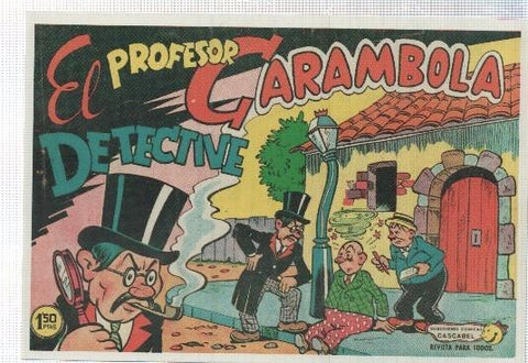 Ficha tebeo numerada 494: El profesor carambola, segunda serie, edit Valenciana (dibujo Ayne)