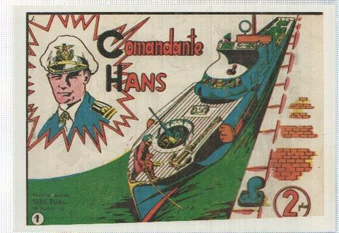 Ficha tebeo numerada 501: Comandante Hans, edit Andaluza (dibujo S.Serra)