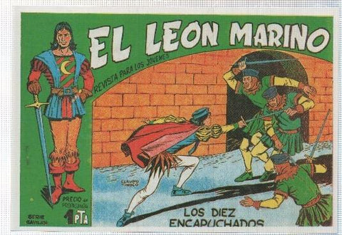 Ficha tebeo numerada 505: El leon Marino, edit Maga (dibujo Gigarpe y Tinoco)