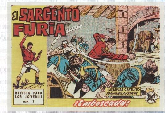 Ficha tebeo numerada 528: El Sargento Furia, edit Bruguera (dibujo Escandell