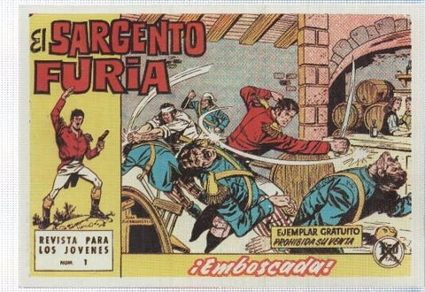 Ficha tebeo numerada 528: El Sargento Furia, edit Bruguera (dibujo Escandell