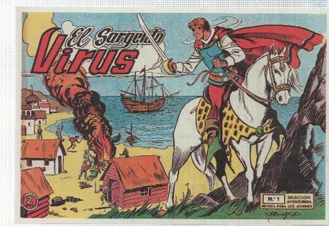 Ficha tebeo numerada 539: El sargento virus, edit Valenciana (dibujo Ibañez)